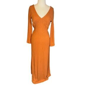 Free People Beach Rust Open Back Strappy Maxi Dress Festival Boho Small